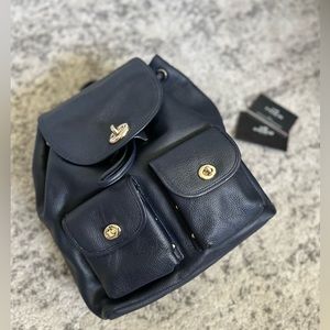 Coach Turnlock Backpack - Navy Blue